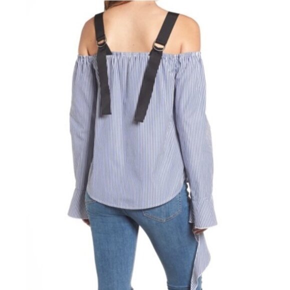 LEITH Grosgrain Ruffle Off-Shoulder top - Picture 2 of 8